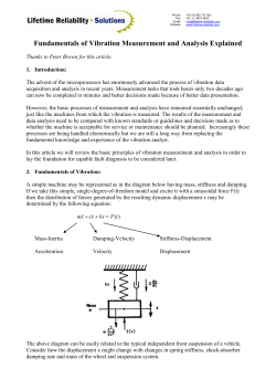 Fundamentals of Vibration Measurement and Analysis