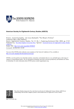 Science, Animal Sympathy, and Anna Barbauld`s "The Mouse`s