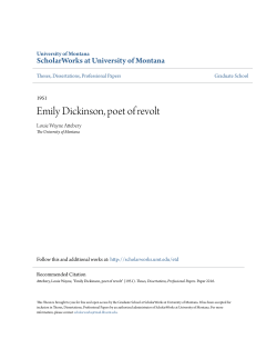 Emily Dickinson, poet of revolt - ScholarWorks @ UMT