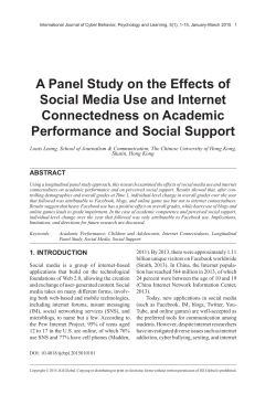 A Panel Study on the Effects of Social Media Use and Internet
