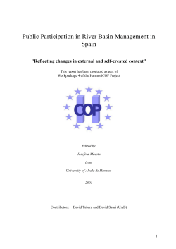 Public Participation in River Basin Management in Spain