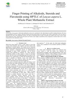 Finger Printing of Alkaloids, Steroids and Flavonoids using HPTLC