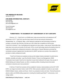 January 30, 2017 FOR MORE INFORMATION, CONTACT