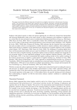 Students` Attitude Towards Using Materials to Learn Algebra