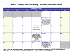 NJ Council for Young Children September Calendar Morris County