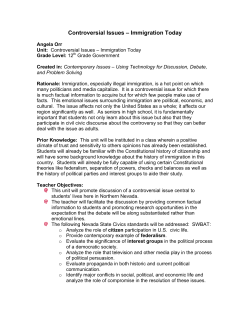 Controversial Issues &ndash; Immigration Today