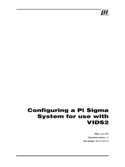 Configuring Pi Sigma to use Pi VIDS2