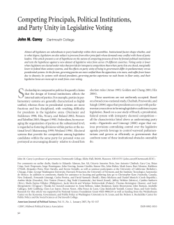 Competing Principals, Political Institutions, and Party Unity in