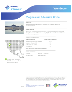 Magnesium Chloride Brine Wendover