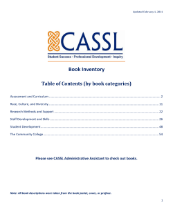 Listing and Descriptions of CASSL Books