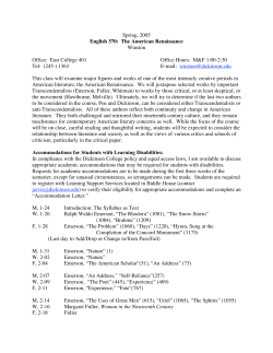 English 370: The American Renaissance