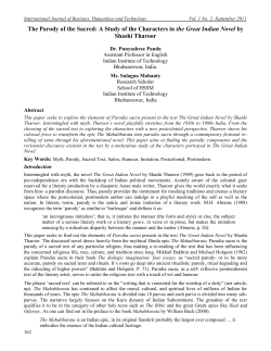 The Parody of the Sacred: A Study of the Characters in the Great