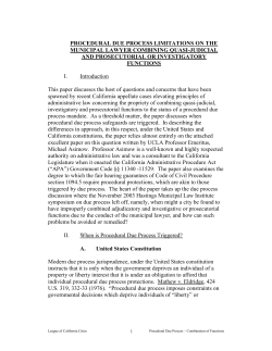 PROCEDURAL DUE PROCESS AND COMBINING QUASI