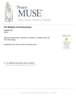 The Shadow of Confucianism