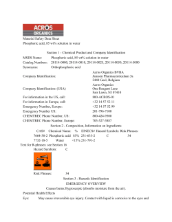 Material Safety Data Sheet Phosphoric acid, 85 wt