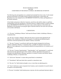 rules and regulations of the Cemetery