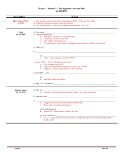 Chapter 7 Section 2 &ndash; The Spanish-American War