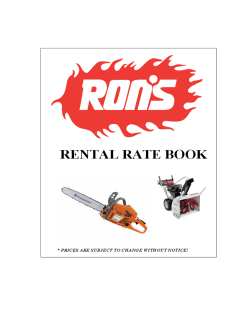 Complete 2016 Rental Equipment Catalogue