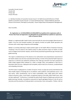 Lancashire County Council County Hall PO Box 100 Preston PR1