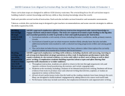 SAUSD Common Core Aligned Curriculum Map: Social Studies