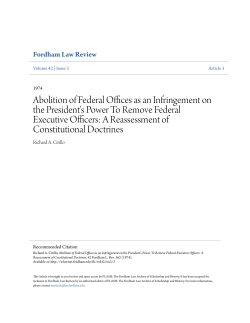 Abolition of Federal Offices as an Infringement on the President`s