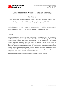 Game e Metho od in Pr reschoo ol Engl lish Tea aching