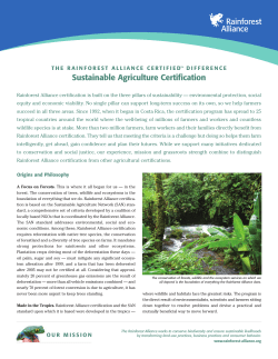 RA Overview E - Rainforest Alliance