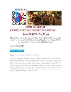 COME CELEBRATE VIERNES CULTURALES/CULTURAL FRIDAY