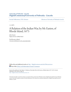 A Relation of the Indian War, by Mr. Easton, of Rhode Island, 1675