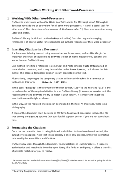 EndNote Working With Other Word-Processors 1