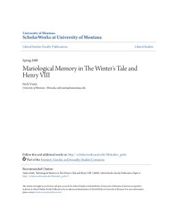 Mariological Memory in The Winter`s Tale and Henry VIII
