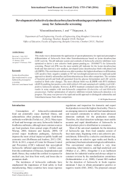 Development of selective lysine decarboxylase broth using