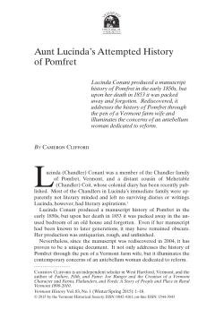 Aunt Lucinda`s Attempted History of Pomfret