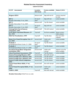 Related Services Assessment Inventory