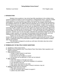 Taking Multiple Choice Exams