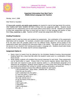 Summer 2008 - Lakewood City Schools