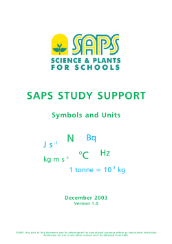 Symbols and units - Science and Plants for Schools