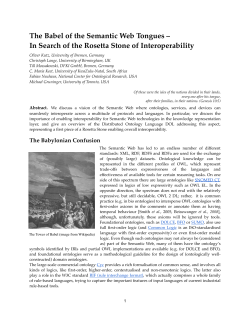 The Babel of the Semantic Web Tongues &ndash; In Search of the Rosetta