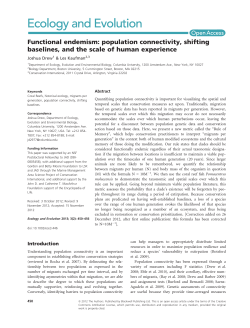 Functional endemism: population connectivity, shifting baselines