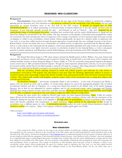 READINGS: NEO-CLASSICISM Background: Neo