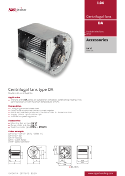 Centrifugal fans type DA