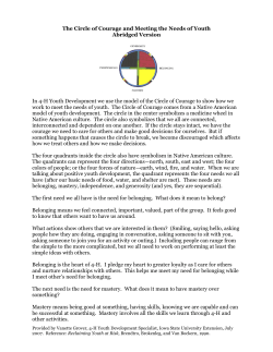 The Circle of Courage and Meeting the Needs of Youth
