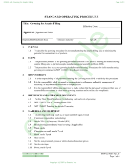 Gowning for Aseptic Filling