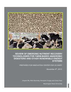 review of emerging nutrient recovery technologies for farm