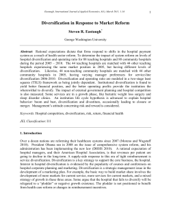 Diversification in Response to Market Reform