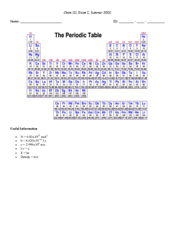 Exam I Answer Key