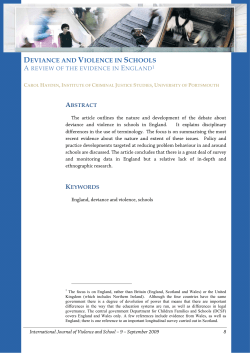 deviance and violence in schools - The International Observatory of