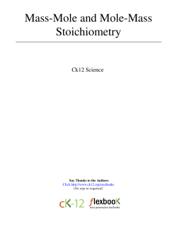 Mass-Mole and Mole-Mass Stoichiometry - CK