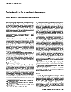 Evaluationof the Beckman CreatinineAnalyzer