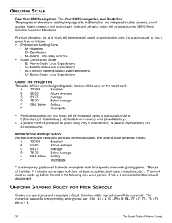 GradinG Scale Four-Year-Old Kindergarten, Five-Year